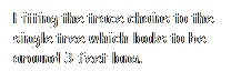Text Box: Fitting the trace chains to the single tree which looks to be around 3 feet long.
